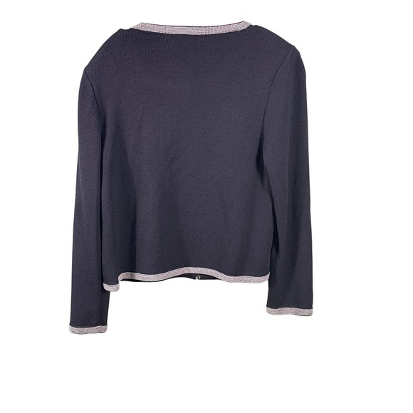 St. John Sport Jacket Skirt Outfit Set Women's XL Black Knit Wool Blend Casual - Picture 2 of 15